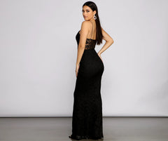 Sabrina Glitter Lace Mermaid Dress