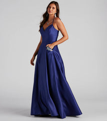 Rita Woven Satin Embellished Ball Gown