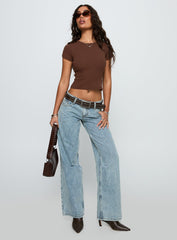 Ellanor Low Rise Slouch Denim Jean Light Blue