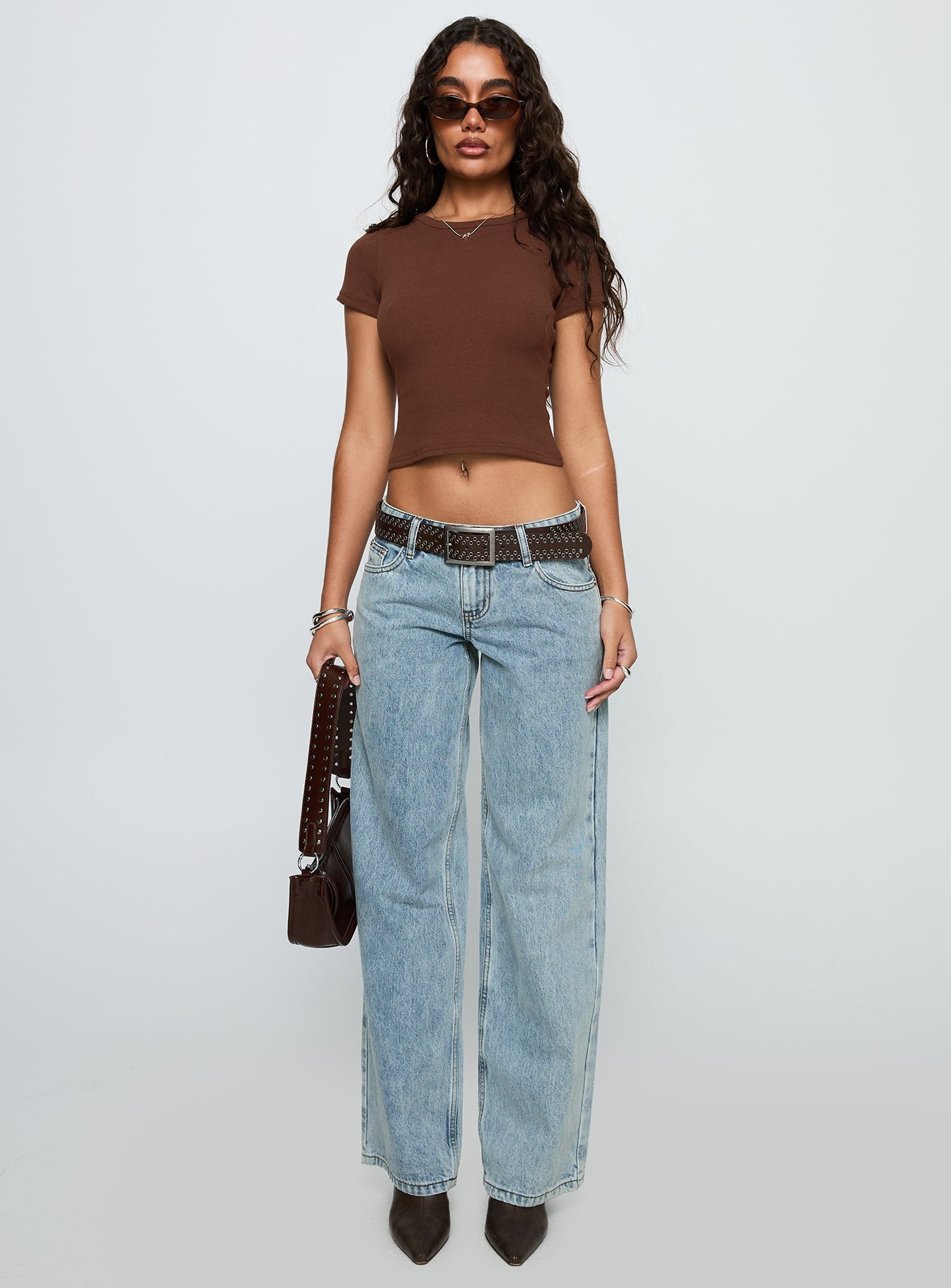 Ellanor Low Rise Slouch Denim Jean Light Blue